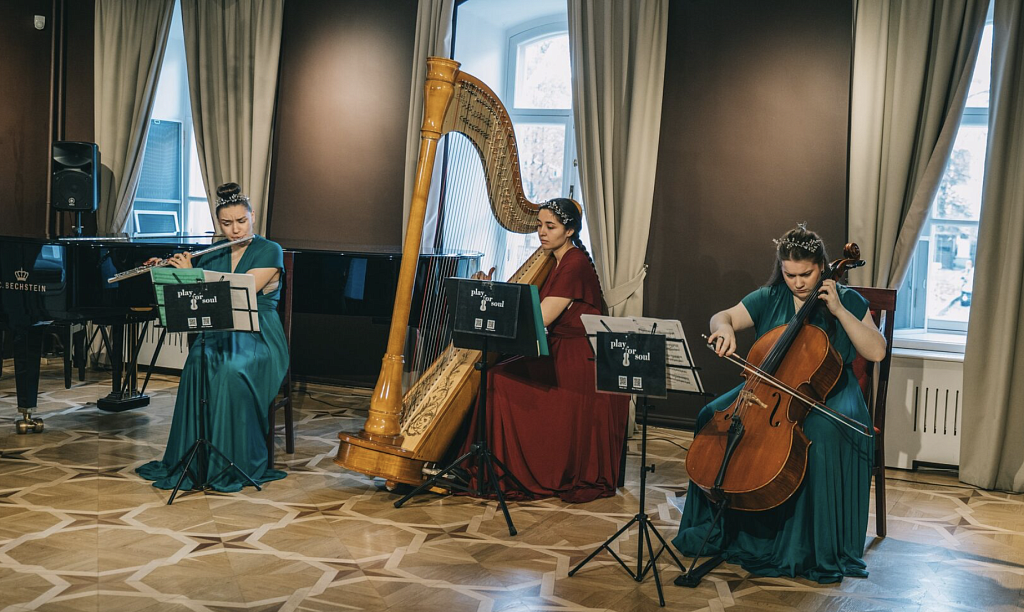 Арфа, флейта и виолончель. Изображение 1