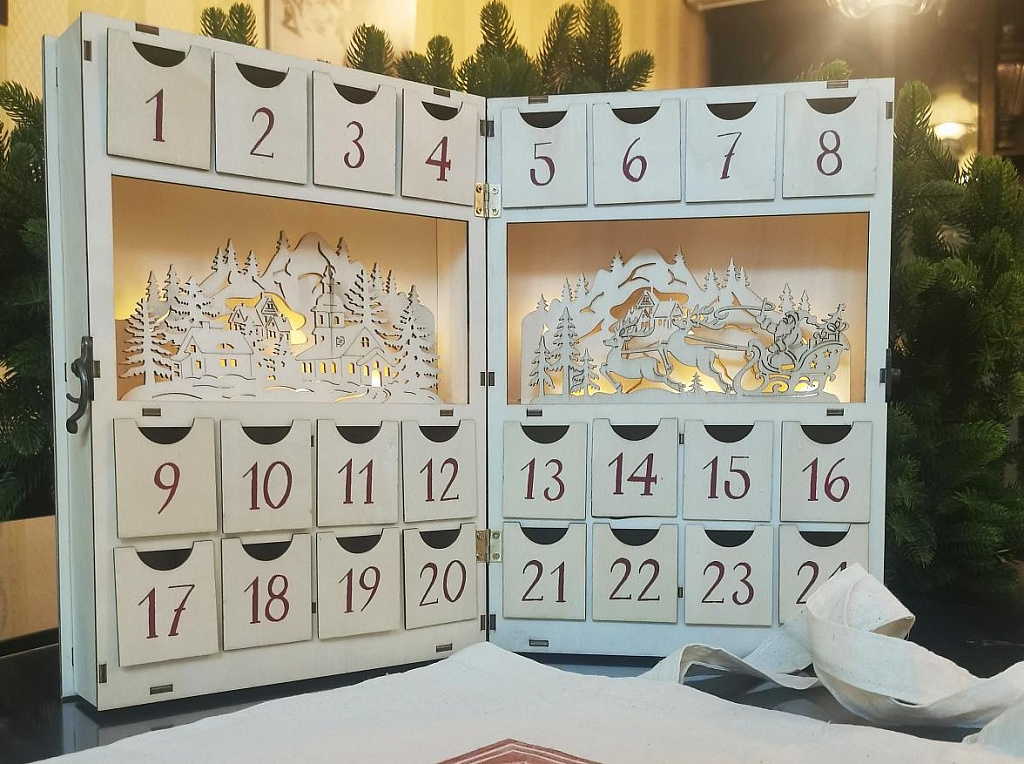 Мастер-класс по линогравюре «Авторский рождественский адвент-календарь». Изображение 1